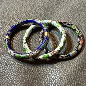 Vintage Cloisonné Bangle Bracelet Bundle